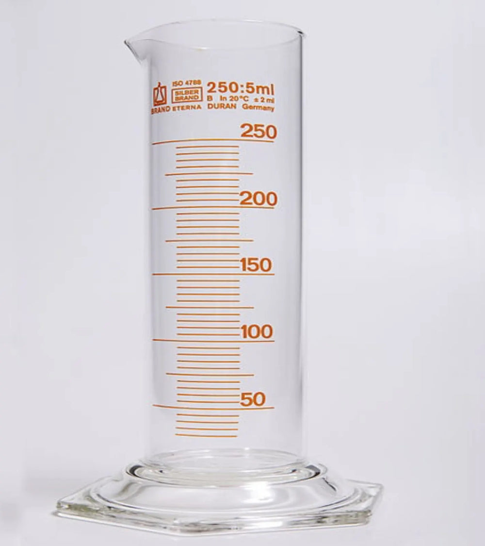 Glass milk checker cylinder 250ml for laboratory liquid measurement