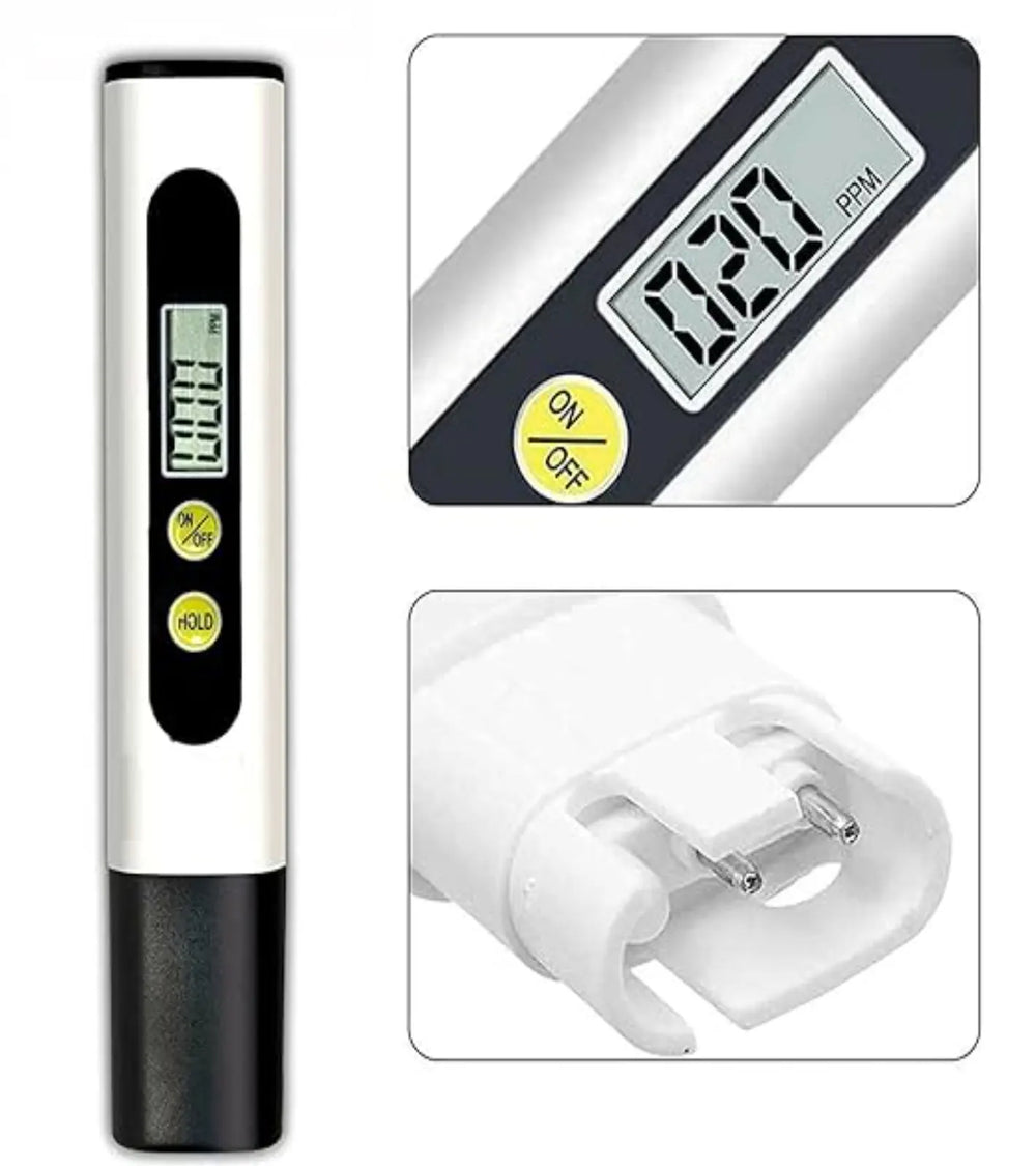 Portable digital TDS meter with probe for accurate water quality testing.