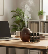 Eudora dark wood grain aroma diffuser and essential oil humidifier with fragrance oils