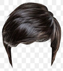 Side swept black men’s wig hairstyle with natural shine