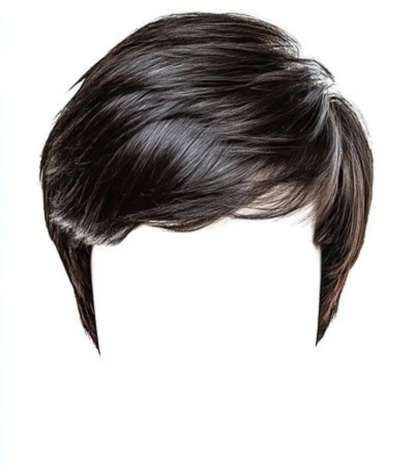Realistic black men’s wig with side swept hairstyle for natural look