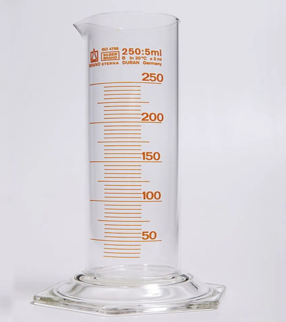 Glass milk checker cylinder 250ml for laboratory liquid measurement
