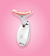 beauty device facial massager with red light therapy for skincare and anti-aging treatment