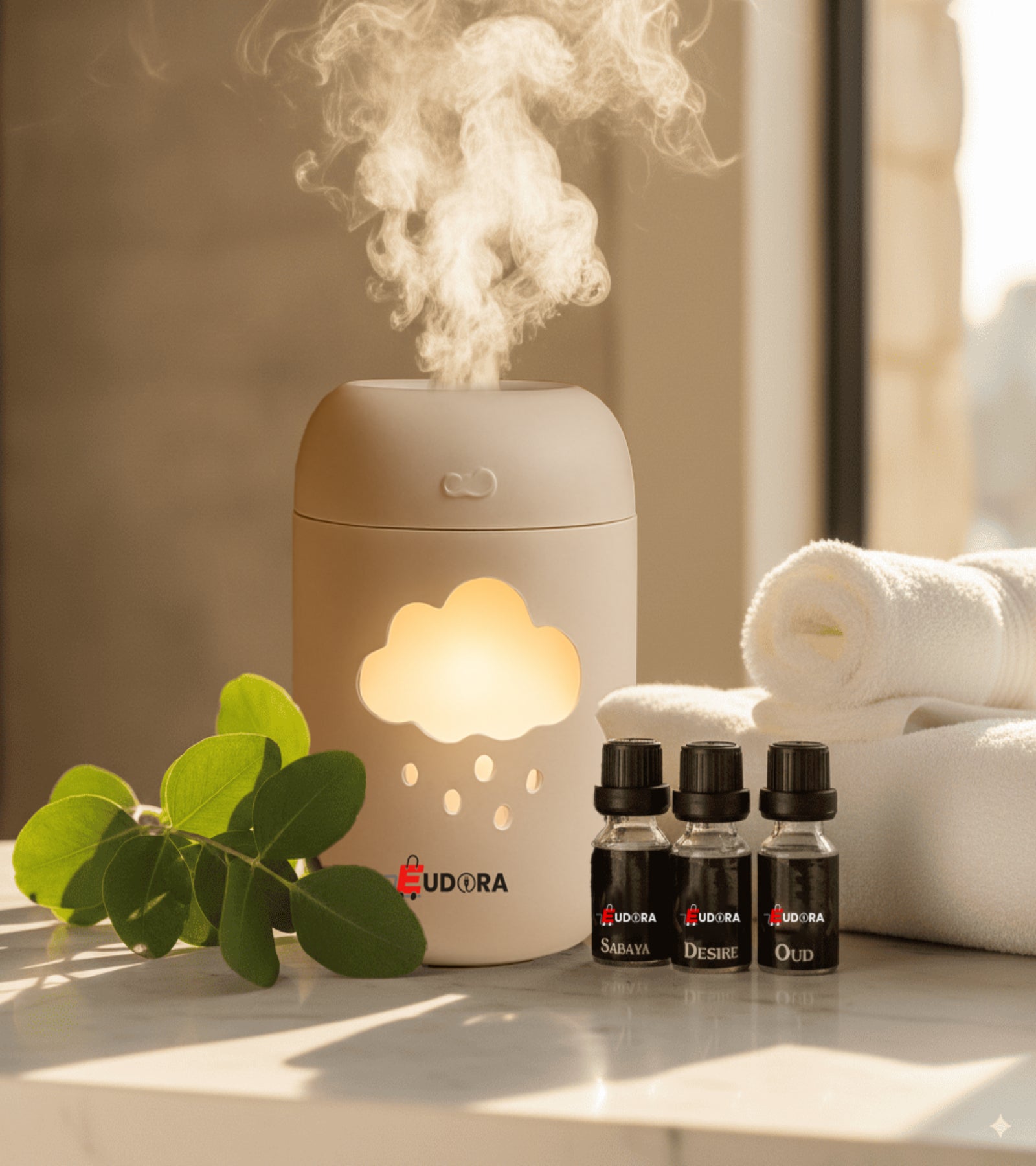 Eudora cloud design aroma diffuser with essential oils for home fragrance

