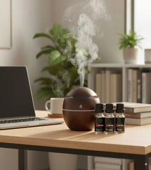 Eudora dark wood grain aroma diffuser and essential oil humidifier with fragrance oils