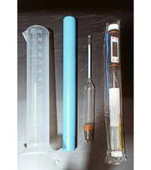 milk testing kit with plastic measuring cylinder, glass lactometer, protective case, and digital TDS meter
