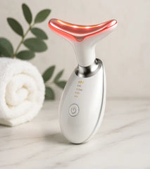 red light therapy face neck massager heated vibration device
